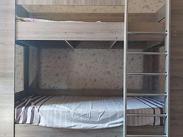 Кровати: Двухъярусная кровать из ЛДСП в современном древесном оттенке — 2