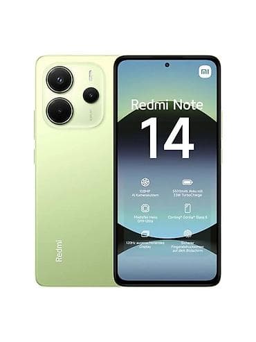 Redmi, Redmi Note 14, Новый, 128 ГБ, цвет - Зеленый, 2 SIM