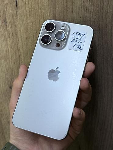 айфон си: IPhone 15 Pro Max, Б/у, 256 ГБ, White Titanium, 89 % — 2
