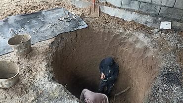 Услуги ручной копки котлованов и ям под фундамент, колодцы, септики