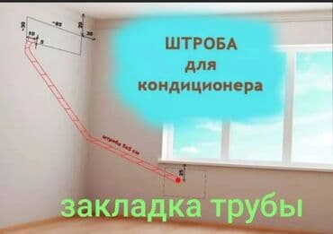 установка телевизионных антенн: Штроба и закладка трассы для кондиционера - Полный цикл подготовки — 1
