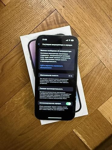 nokia 230: IPhone 14 Pro, 128 ГБ, Deep Purple, Коробка, 79 % — 3
