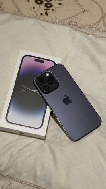 iphone 13 бишкек цена: IPhone 14 Pro, Колдонулган, 512 ГБ, Deep Purple, Заряддоочу түзүлүш, Коргоочу айнек, Каптама, 85 % — 1