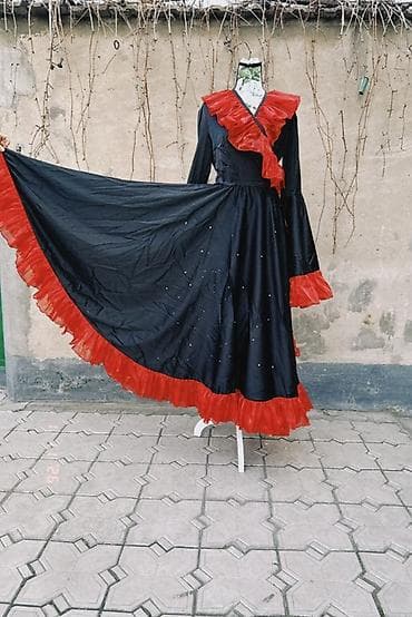 для восточных танцев: Платье для танцев/сцены в испанском стиле - Цвет: черный с — 2