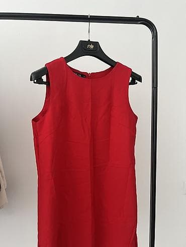 Повседневное платье, Made in KG, Лето, Короткая модель, Лен, Прямое, S
