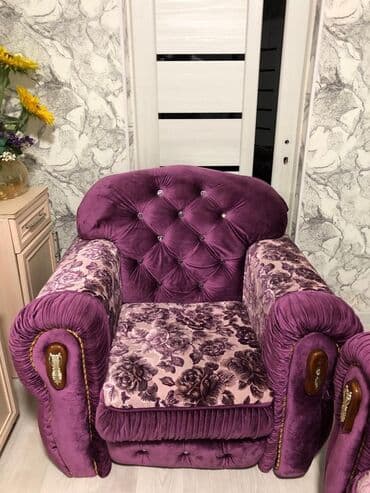 продаю мягкую мебель бу: Зал үчүн гарнитур, Колдонулган, Диван, Кресло, Өзү алып кетүү — 2