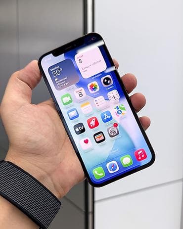 апл 12: IPhone 12 Pro, Б/у, 128 ГБ, Pacific Blue, Защитное стекло, Чехол, В рассрочку, 87 % — 2