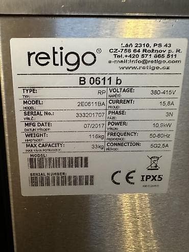 форт апарат: Профессиональный пароконвектомат Retigo Vision B 0611b (модель — 4