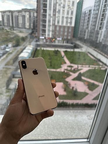 IPhone X, Б/у, 64 ГБ, Золотой, Защитное стекло, Чехол, 76 %
