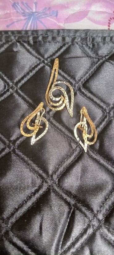 Набор украшений, Проба 750, Новый, Цвет металла: Желтый, Парный набор, Этно-стиль