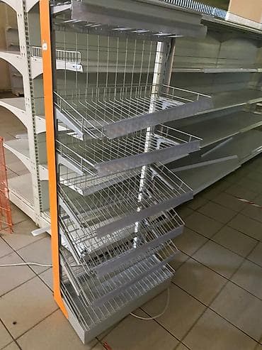 сканеры a3: Витрины, стеллажи, полки торговые металлические б/у, полка магазинная — 5