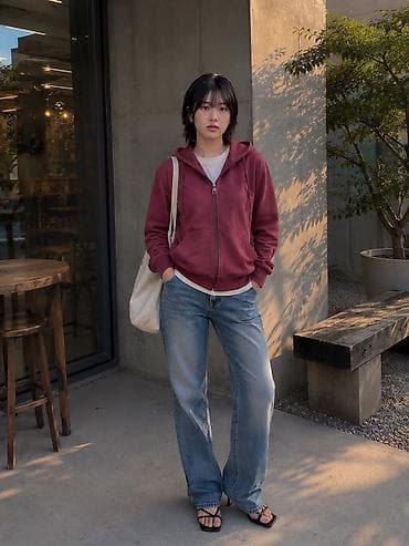 Личные вещи: PIGMENT 2WAY INCISION HOOD ZIP-UP Худи, которое собирает образ без — 4