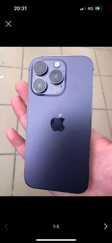 стационарный телефон с сим картой: IPhone 14 Pro, Б/у, 256 ГБ, Black Titanium, 79 % — 1