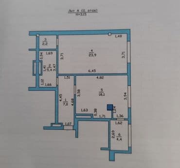 токтогул: 1 бөлмө, 62 м², Элитка, 11 кабат, ПСО (өзү оңдоп түзөтүп бүтүү үчүн) — 9