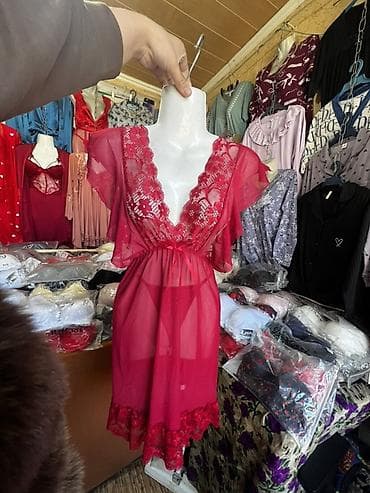 Ночная сорочка, Атлас, Короткая модель, Все размеры, Стандарт