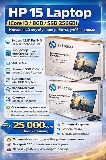aoc 24: HP 15 Laptop — удобный универсальный ноутбук для работы, учёбы и дома — 1