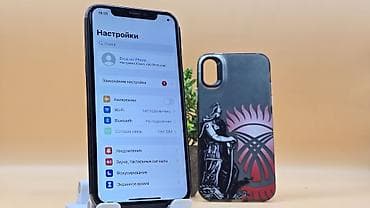 iphone osh: IPhone X, Б/у, 64 ГБ, Черный, Чехол, 64 % — 5