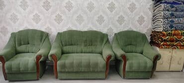 сору тапчан: Прямой диван, Б/у, Трехместный — 1