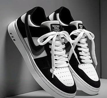 женская обувь новое: Черно-белые кроссовки в классическом баскетбольном стиле. - Верх — 1