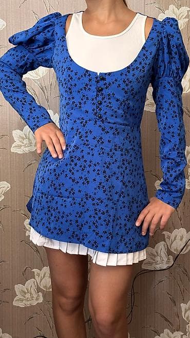 короткое платье: Повседневное платье, Осень-весна, Короткая модель, S — 1