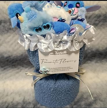 лабу стич: Плюшевый букет в голубой гамме “Stitch” Запоминающийся подарок - — 2