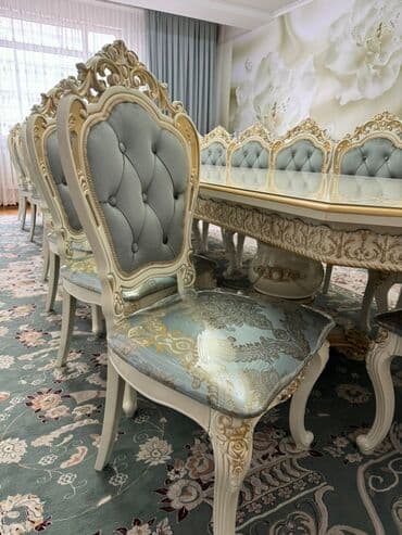 стол и четыре стула: Гарнитур для зала, Новый, Стол, Стул, МДФ, Самовывоз — 3