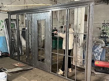 заказать стеклопакет по размерам: Металлическая дверь на заказ, Для офиса, Двухстворчатая, Стальная, Россия, Гарантия, Бесплатный замер, Бесплатная установка — 8