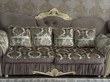 мебель королевский: Комплект мягкой мебели, Б/у, Самовывоз, Платная доставка, цвет - Бежевый — 3