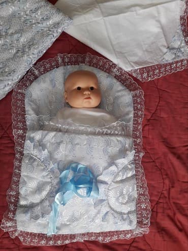 мягкая игрушка с пледом внутри: (Сокулук) Конверт + одеяло + пеленка-уголок на выписку+ чепчик и — 3