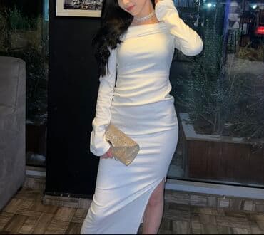 спортивный вещи: Повседневное платье, Осень-весна, Длинная модель, Прямое, M — 1