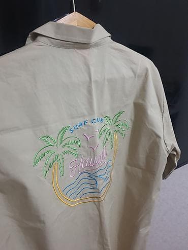 атласная рубашка: Рубашка с коротким рукавом «Hawaii Surf Club». Made in Korea. Новая — 5