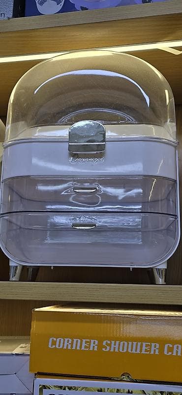 лампа визажиста: Органайзер для косметики с пылезащитным куполом - Настольный бокс для — 3