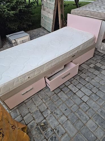 авалон комлект: Односпальная кровать, Б/у, С матрасом, длина - 200 см — 1