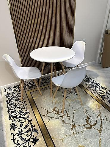 foldable table: Кухонный стол и стул, цвет - Белый — 3
