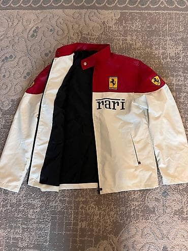 classic: Мужская куртка в стиле мотоспорта Ferrari. - Материал: гладкая — 5