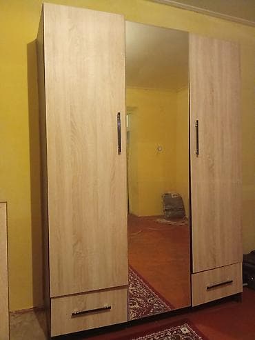 спальны гарнитур: Спальный гарнитур + гостиная стенка в едином стиле (дуб сонома/темный — 2