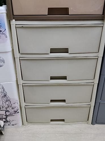 Комоды для одежды: Комод для одежды, Без зеркала, Пластик, цвет - Бежевый — 1