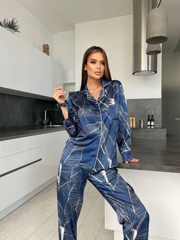 джинсова сорочка: Пижама, Шелк, Турция, S, M, L — 14