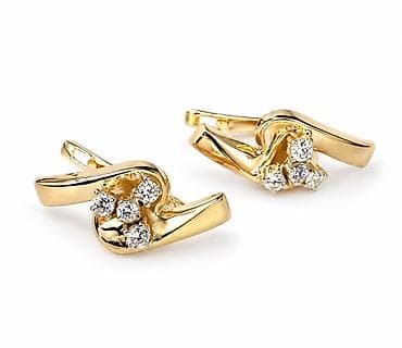37597 — Серьги из красного золота 585 пробы с цирконами - Материал
