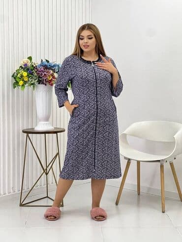 домашние халаты больших размеров: Халат, Хлопок, Узбекистанская, XS, 2XS, L — 14