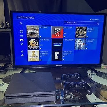 PS4 Слим +7 игр +2 джойстика 💾 2 ревизия, 500ГБ ⚙️ Версия 13.52 (не