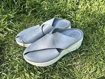 ecco 42: Женские мюли/сланцы на платформе - Цвет: нежно‑голубой верх, светлая — 1