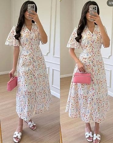 платье для кормящих: Новые Женское платье миди с цветочным принтом Размер до 52подходит — 3