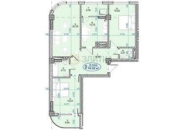 заман жк псо: 3 комнаты, 94 м², Элитка, 12 этаж, Готовая ПСО (под самоотделку) — 2