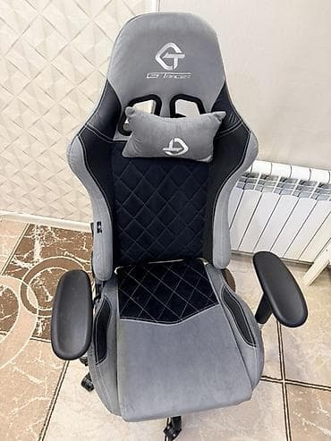 Кресла: Игровое кресло, С колесиками, цвет - Серый, Велюр — 2