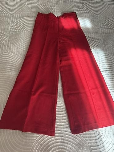 оригинальные вещи: Эффектные брюки Zara Woman насыщенного красного цвета ❤️ Размер S — 1