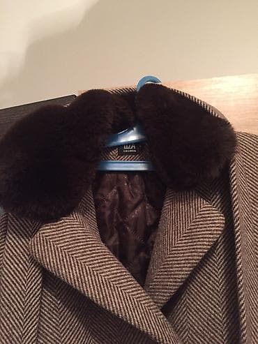 Пальто, Классика, Осень-весна, По колено, Двубортная модель, L