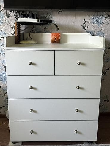 Комоды для одежды: Комод для одежды, Без зеркала, ЛДСП, цвет - Белый — 1