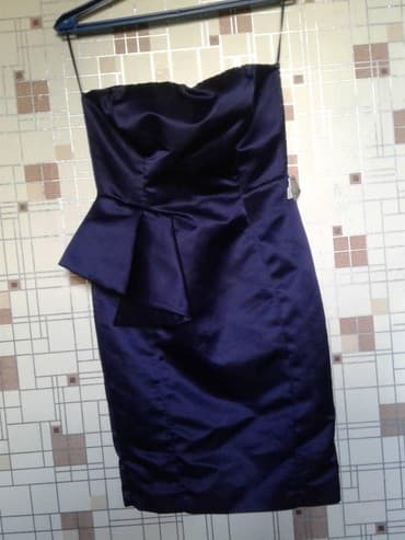 коктейльные платья бордового цвета: Повседневное платье, Лето, Короткая модель, Атлас, Прямое, M — 1