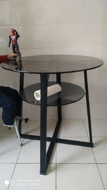 стол стеклянный круглый: Стол круглый стеклянный.70-70круг, высота 75. Картина версаче, с низу — 2